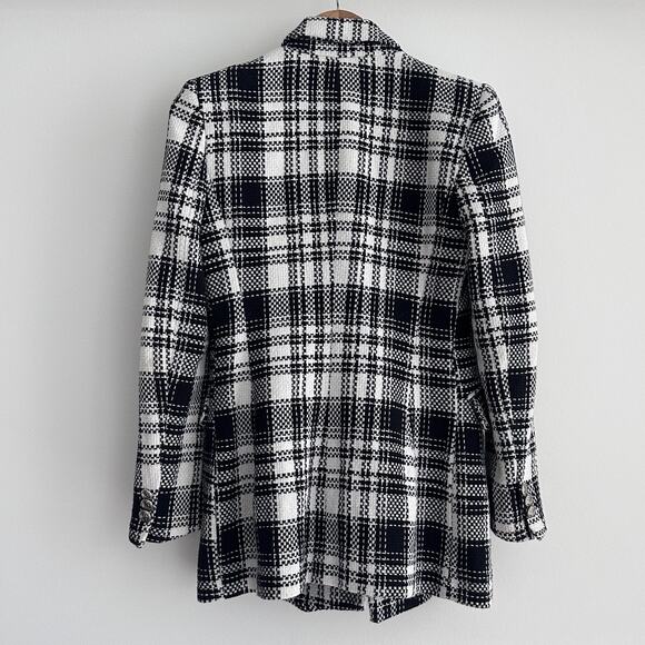 Zara Tweed Jacket Womens Small Double Breasted Blazer Equestrian Quiet Luxury - Picture 8 of 13